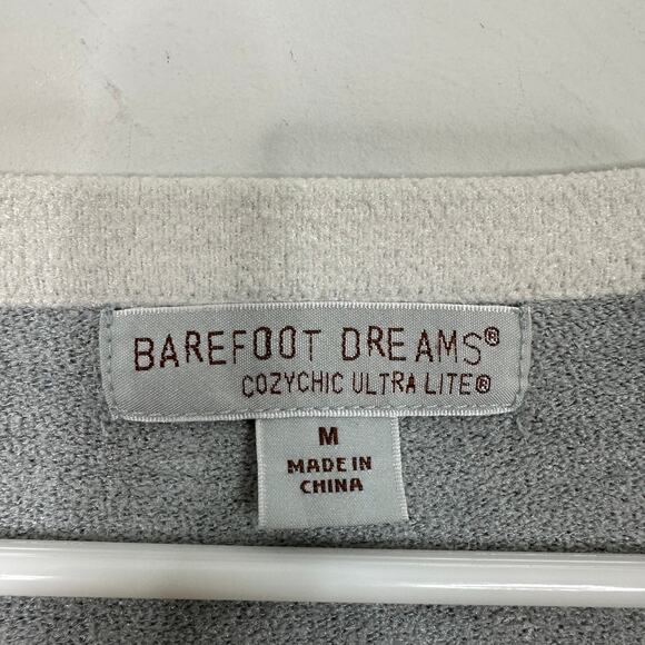 Barefoot Dreams Gray & White Trim Button Front Cardigan - Picture 7 of 9